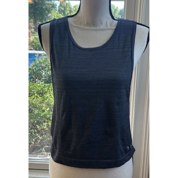 Under Armour‎ Women's Gray Sz Small Loose Fit Cropped Athletic Workout Tank Top - Picture 2 of 7